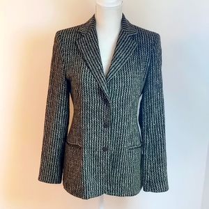 Iris Singer Hunter Green Tweed Blazer Women's Size 2 Wool Blend